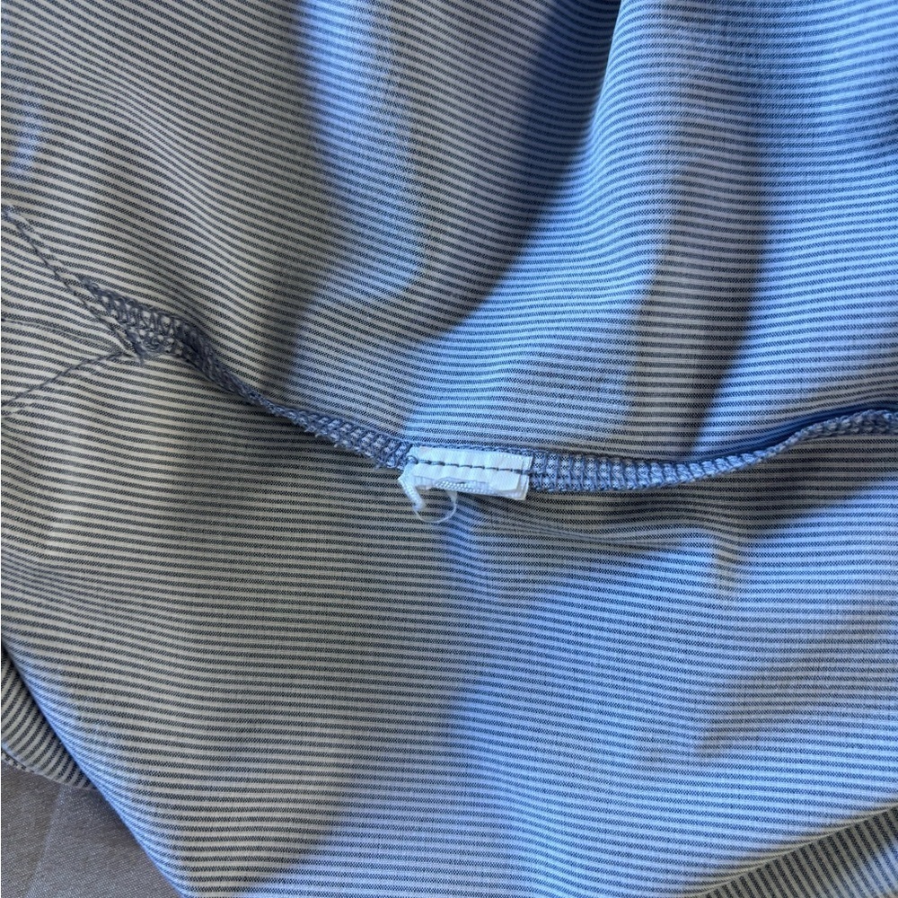 Athleta Pinstripe Sleeveless Elastic Waist Mini Dress Blue White Size 2 - Picture 6 of 8